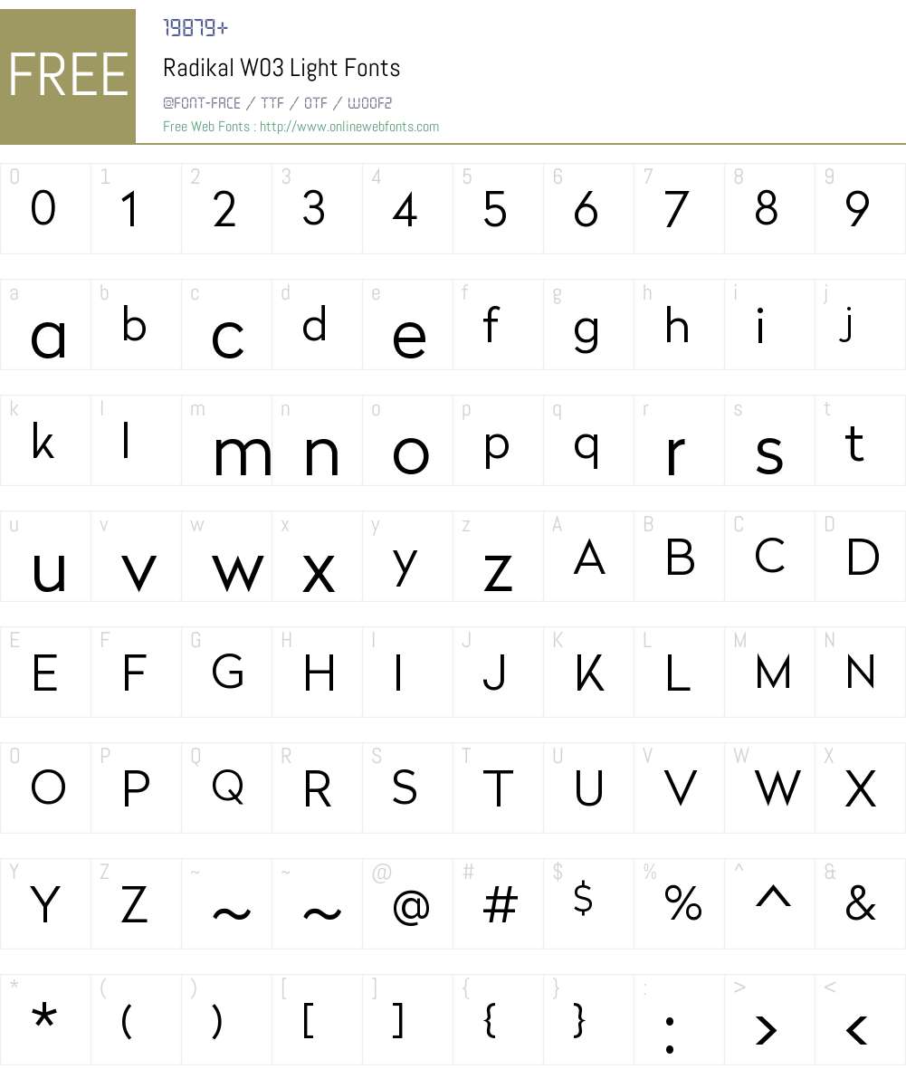 Radikal Font Screenshots