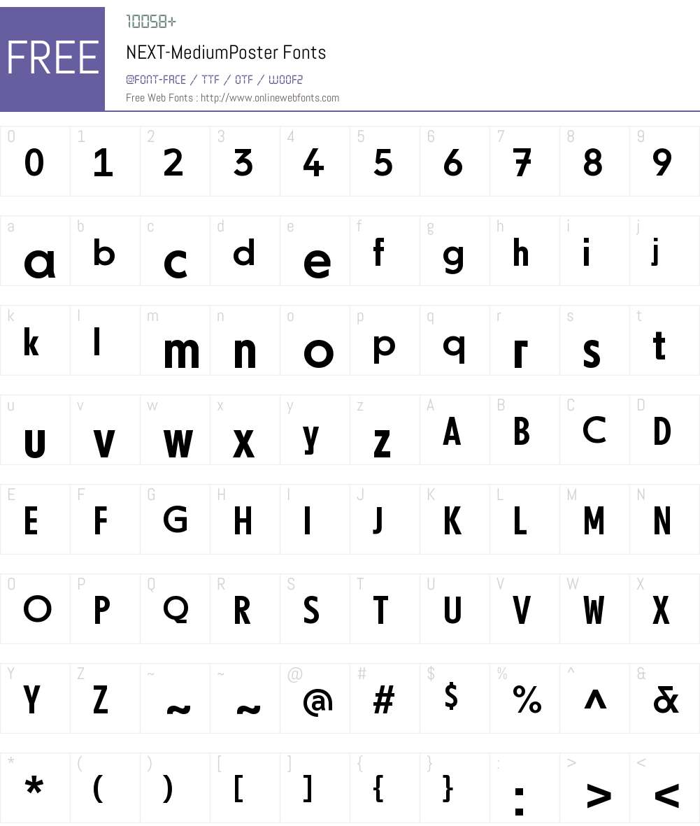 NEXT-Medium Poster Font Screenshots
