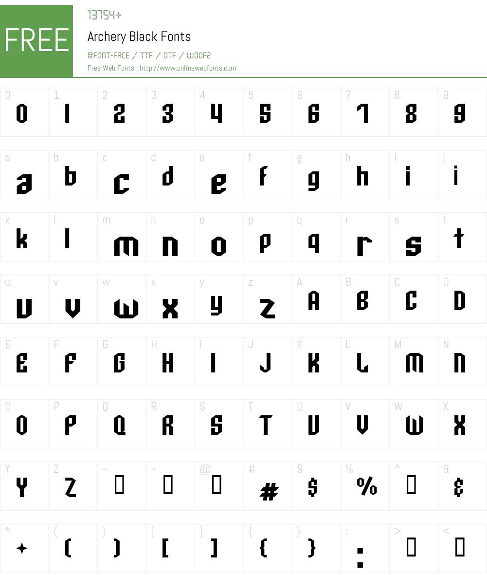 Archery Black Font Screenshots