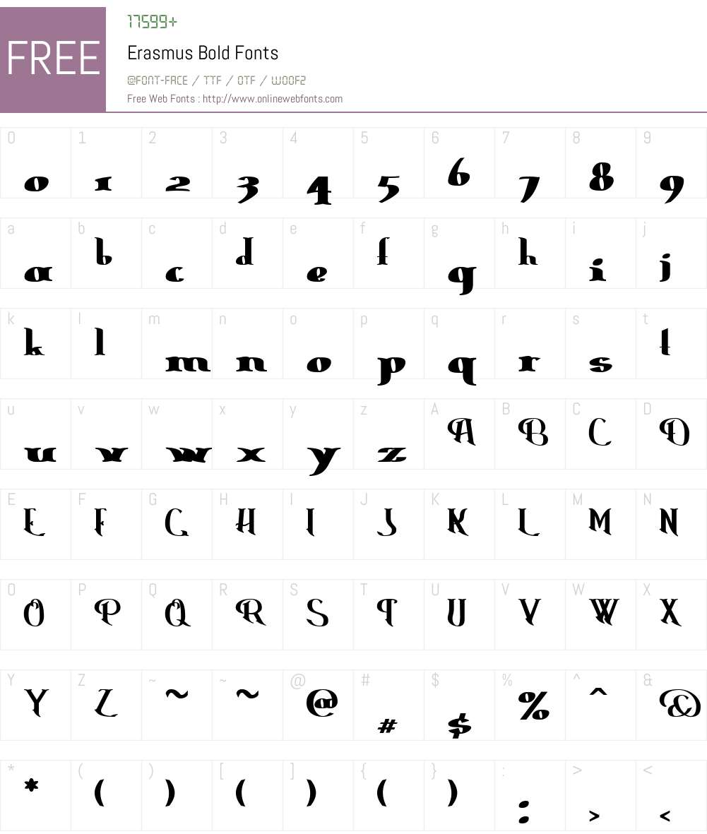 Erasmus Font Screenshots