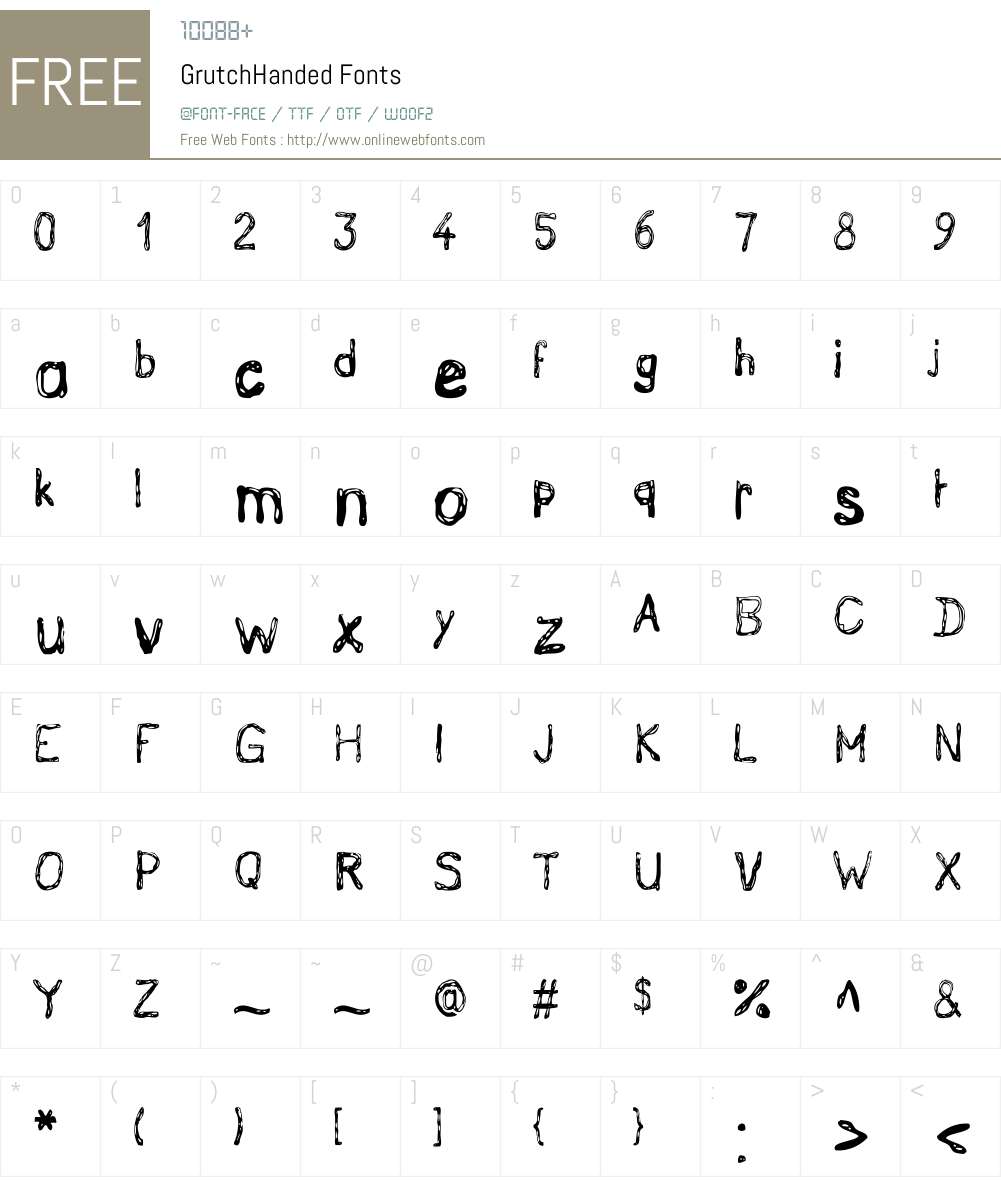 GrutchHanded Font Screenshots