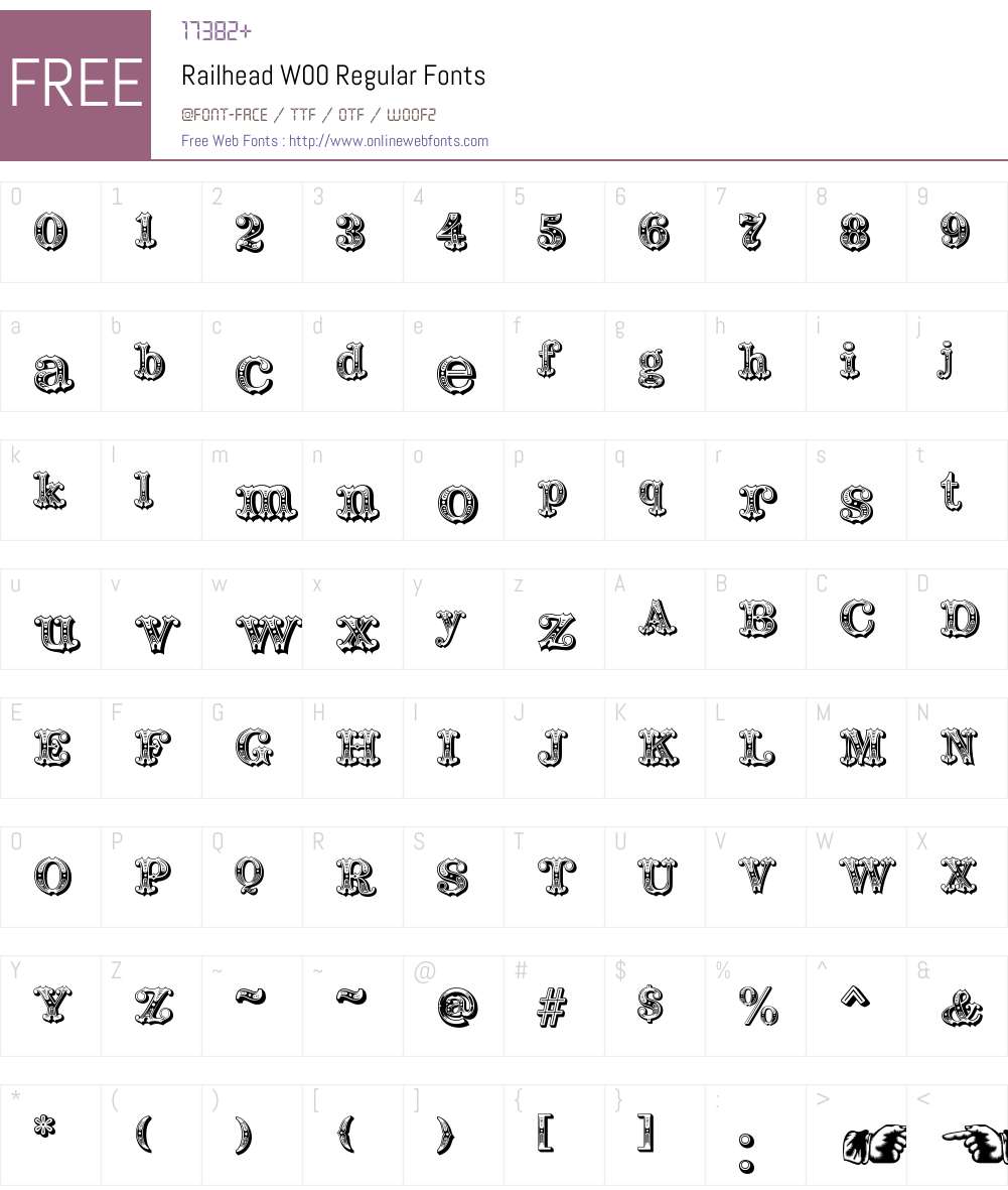 RailheadW00-Regular Font Screenshots