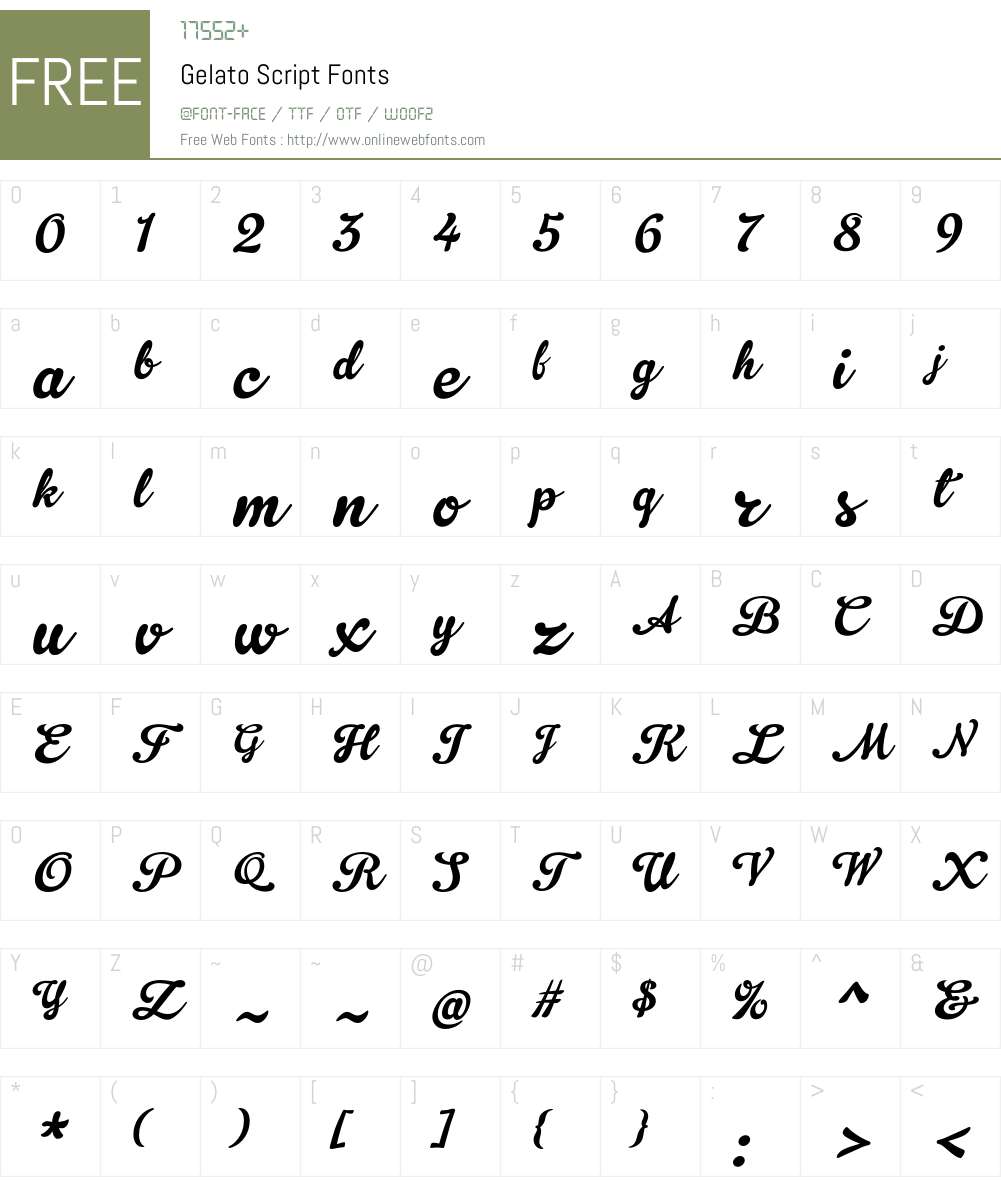 Gelato Script Font Screenshots