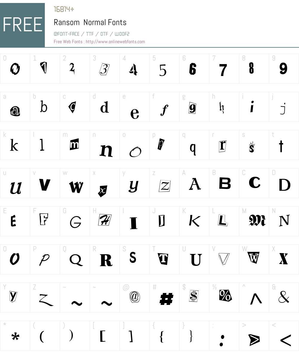 Ransom Font Screenshots