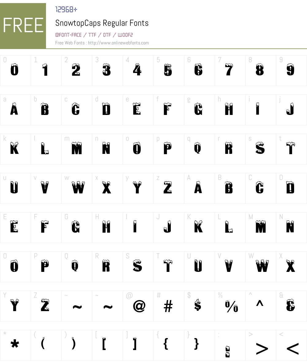 SnowtopCaps Font Screenshots