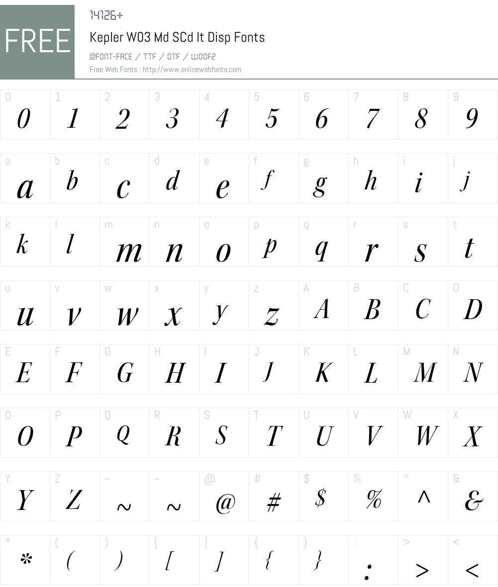 KeplerW03-MdSCdItDisp Font Screenshots