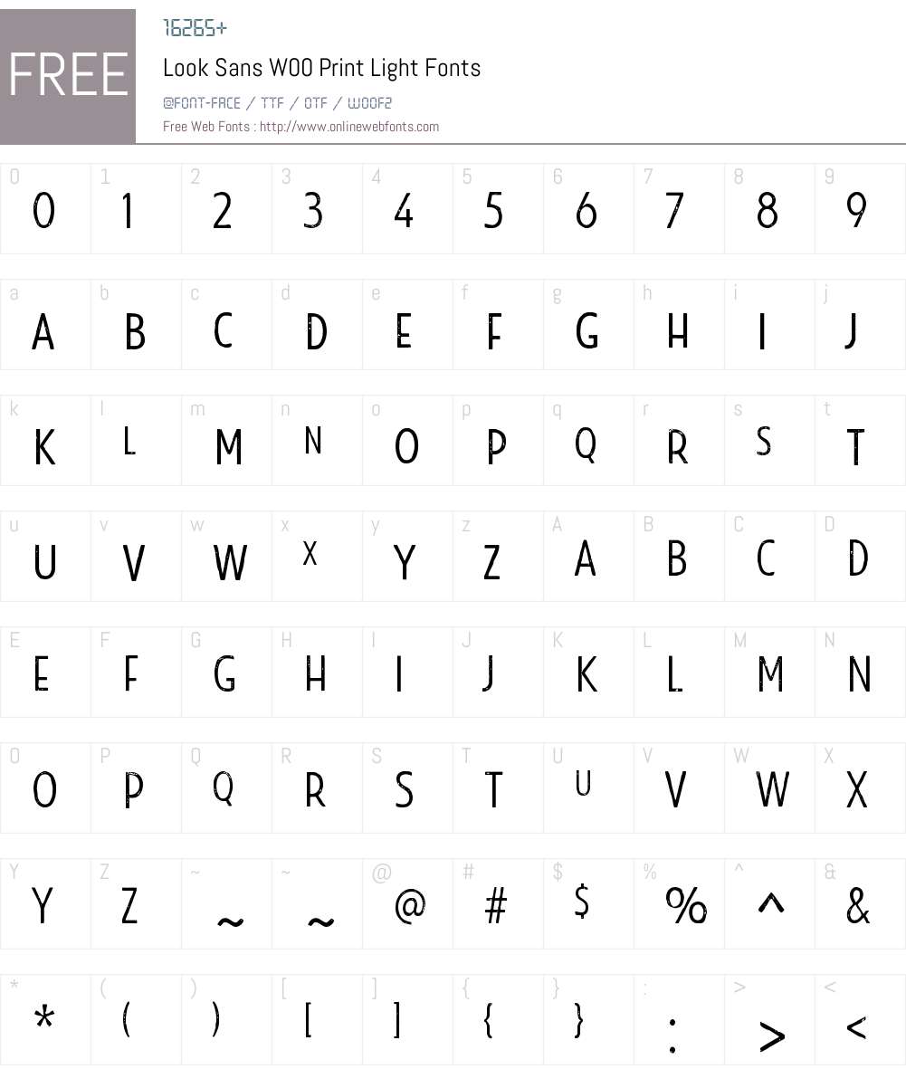 LookSansW00-PrintLight Font Screenshots