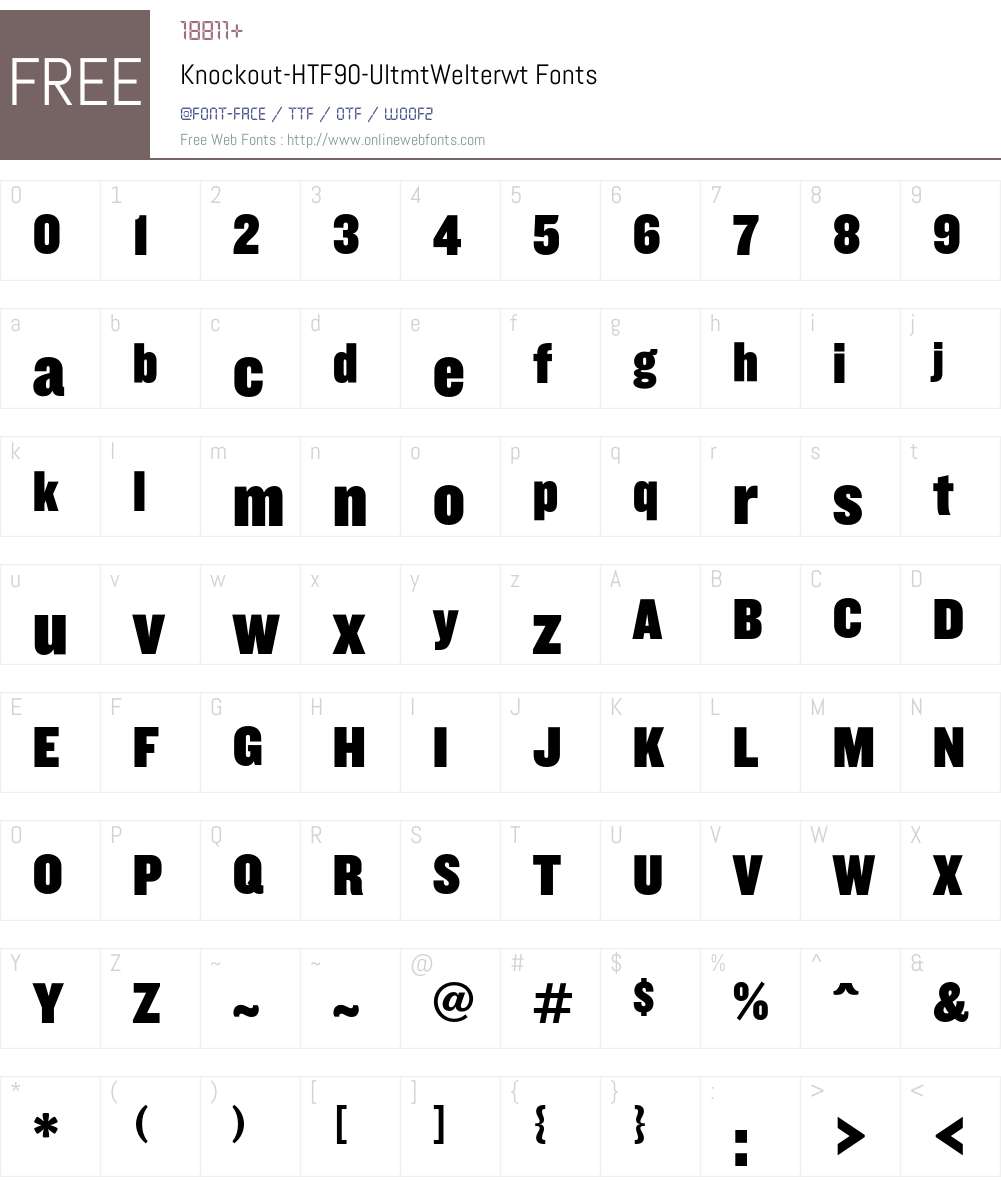 Knockout Font Screenshots