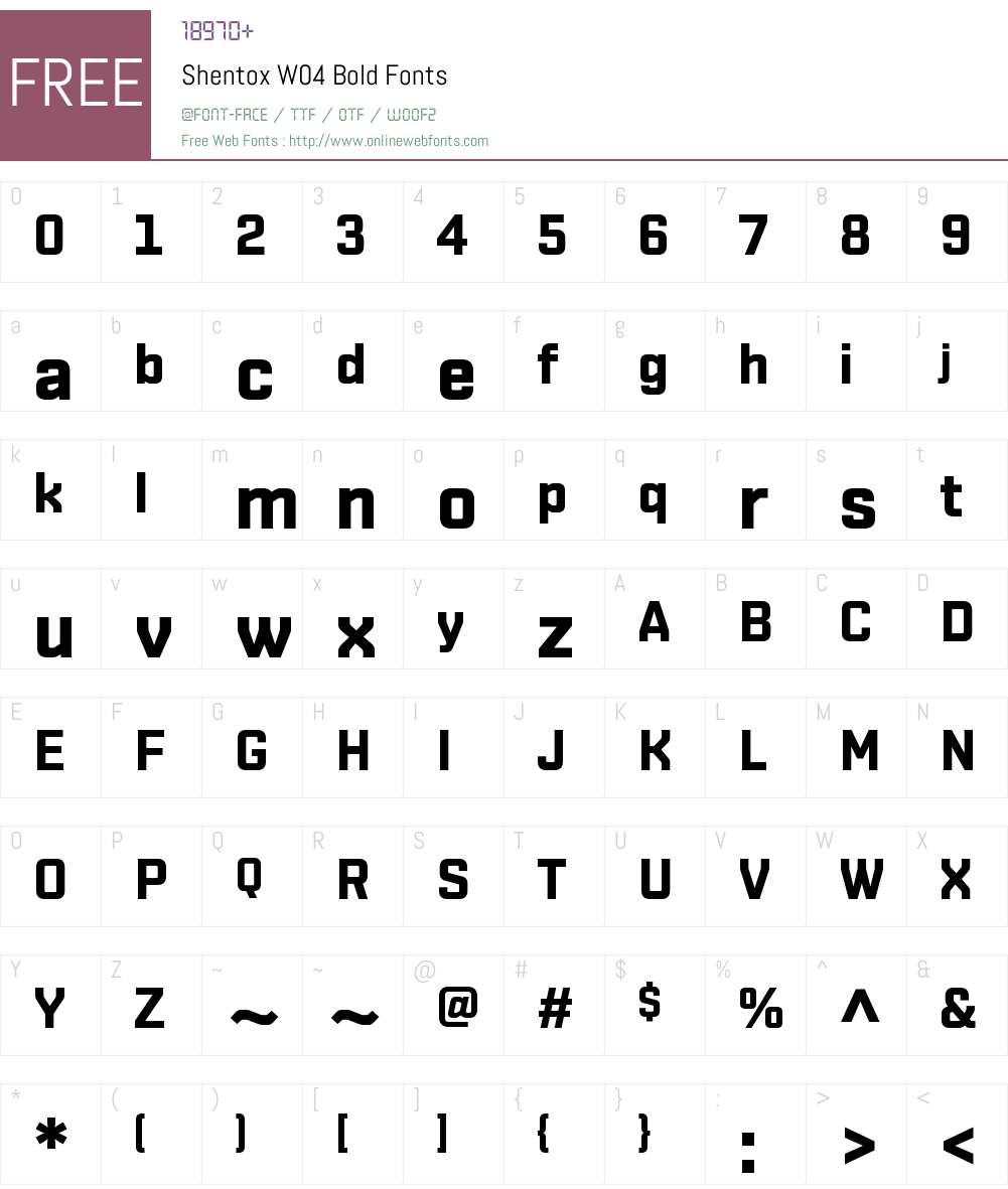 Shentox Font Screenshots