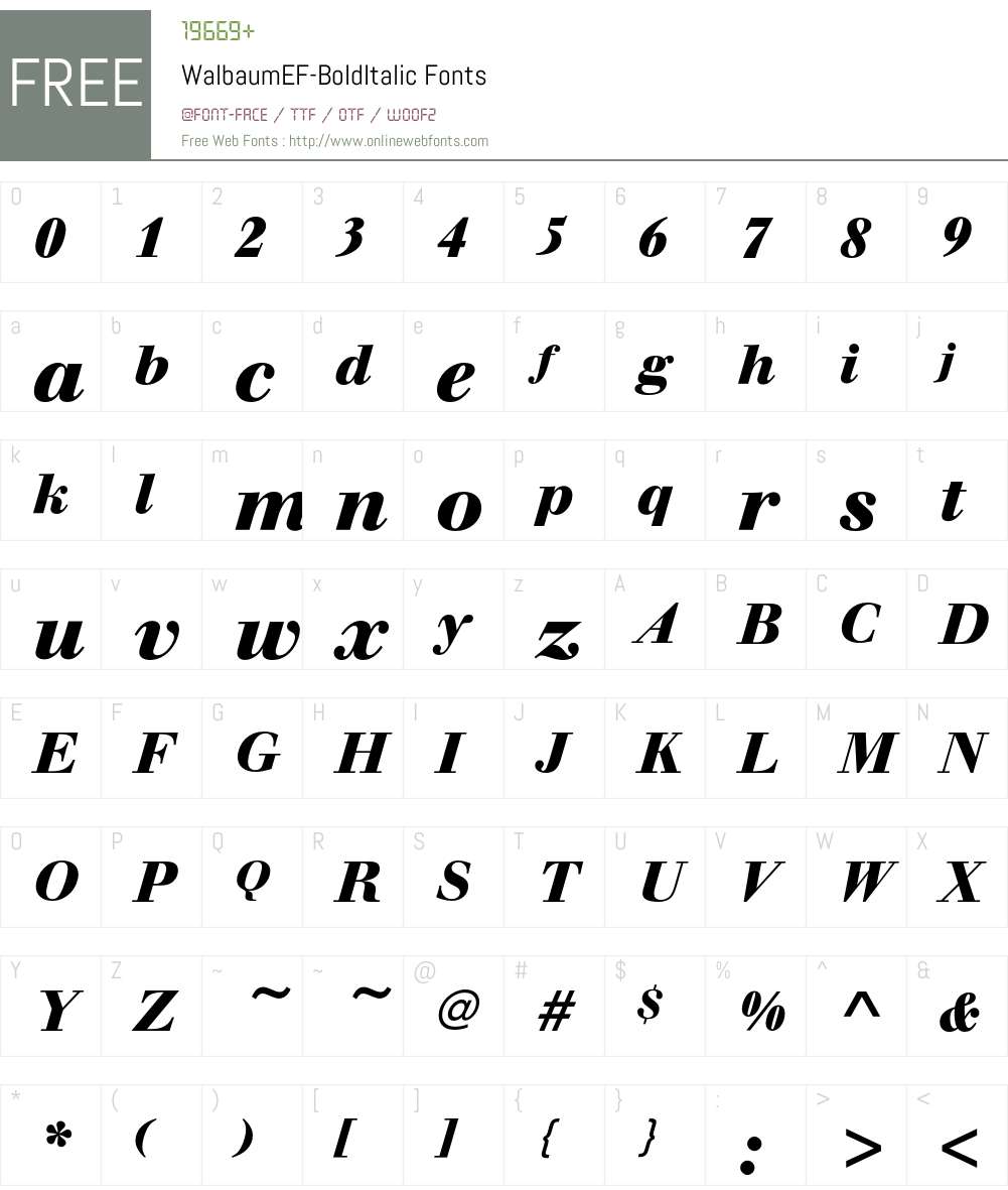 WalbaumEF Font Screenshots