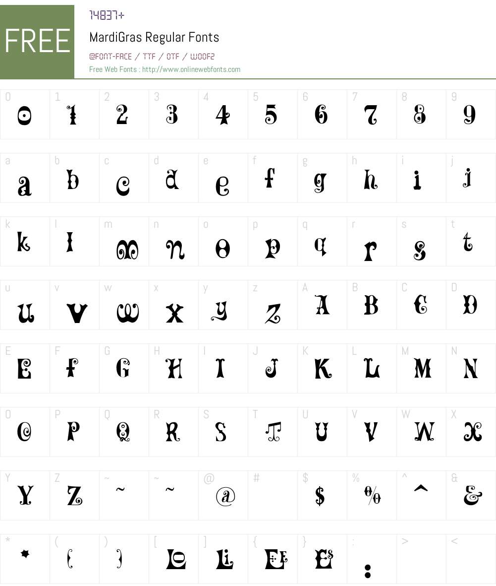 MardiGras Font Screenshots