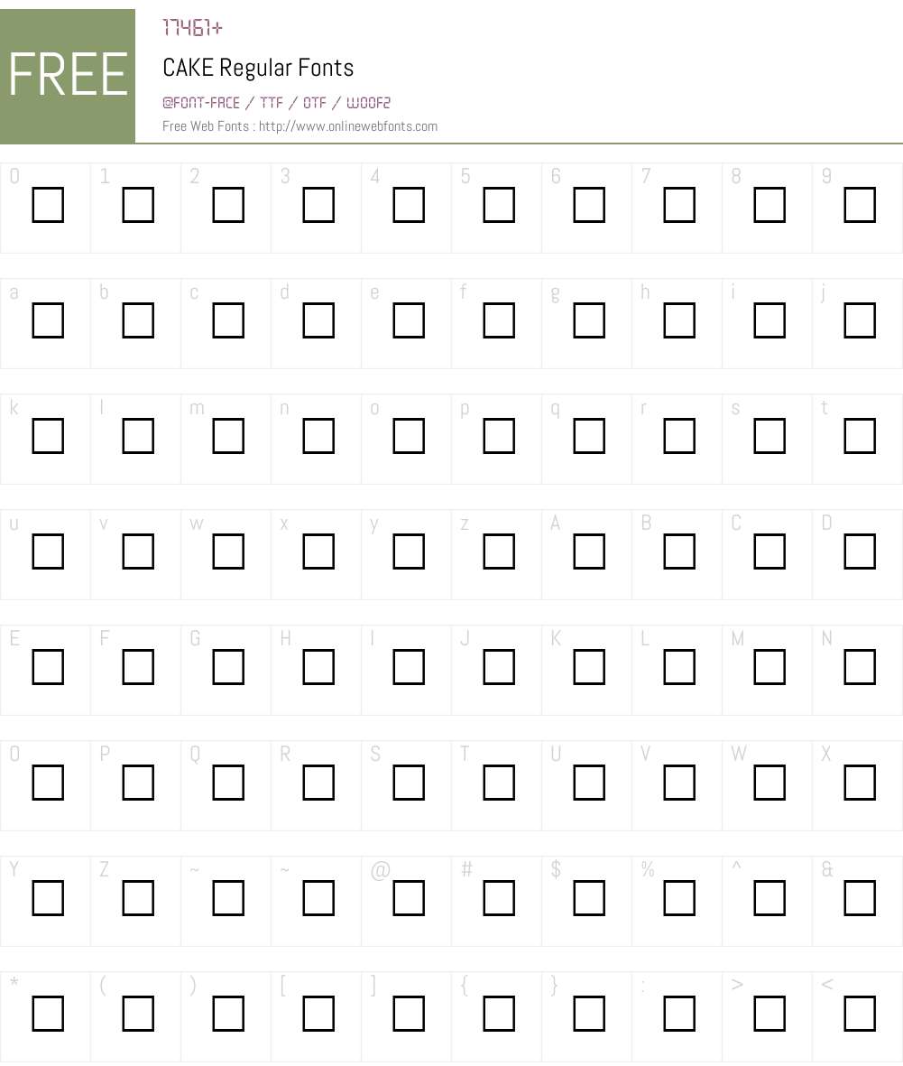 CAKE Font Screenshots