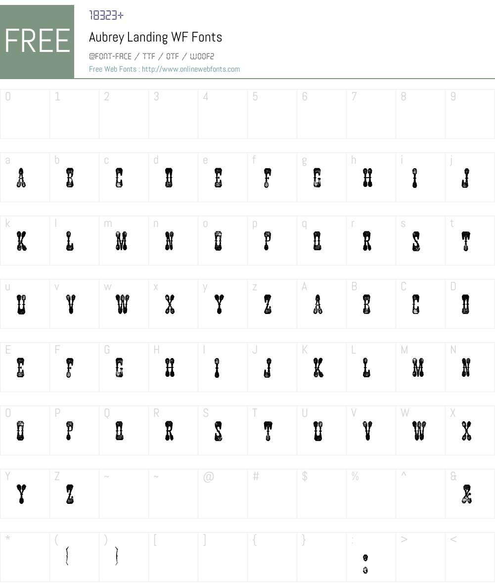 Aubrey Landing WF Font Screenshots