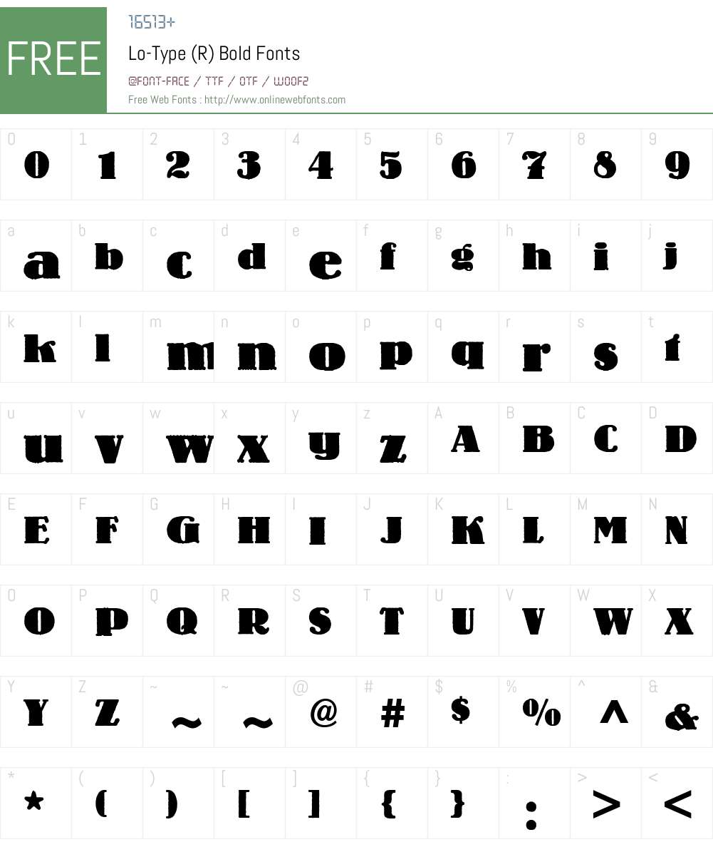 Lo-Type BQ Font Screenshots