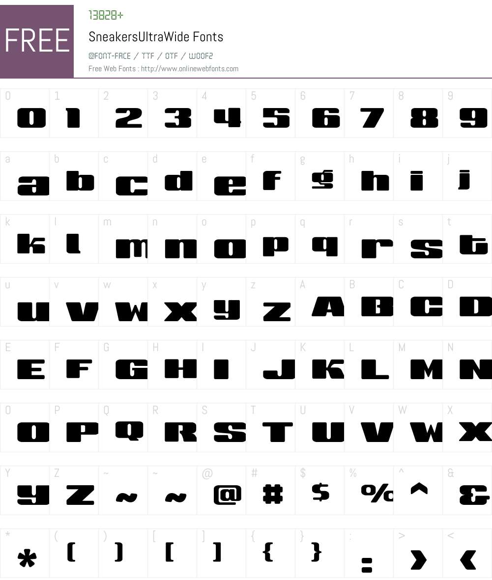 SneakersUltraWide Font Screenshots