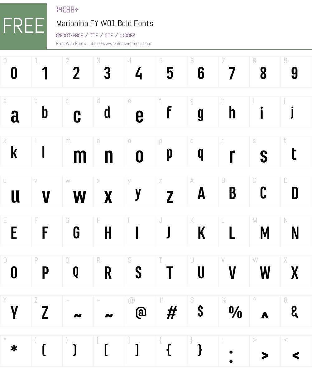 MarianinaFYW01-Bold Font Screenshots