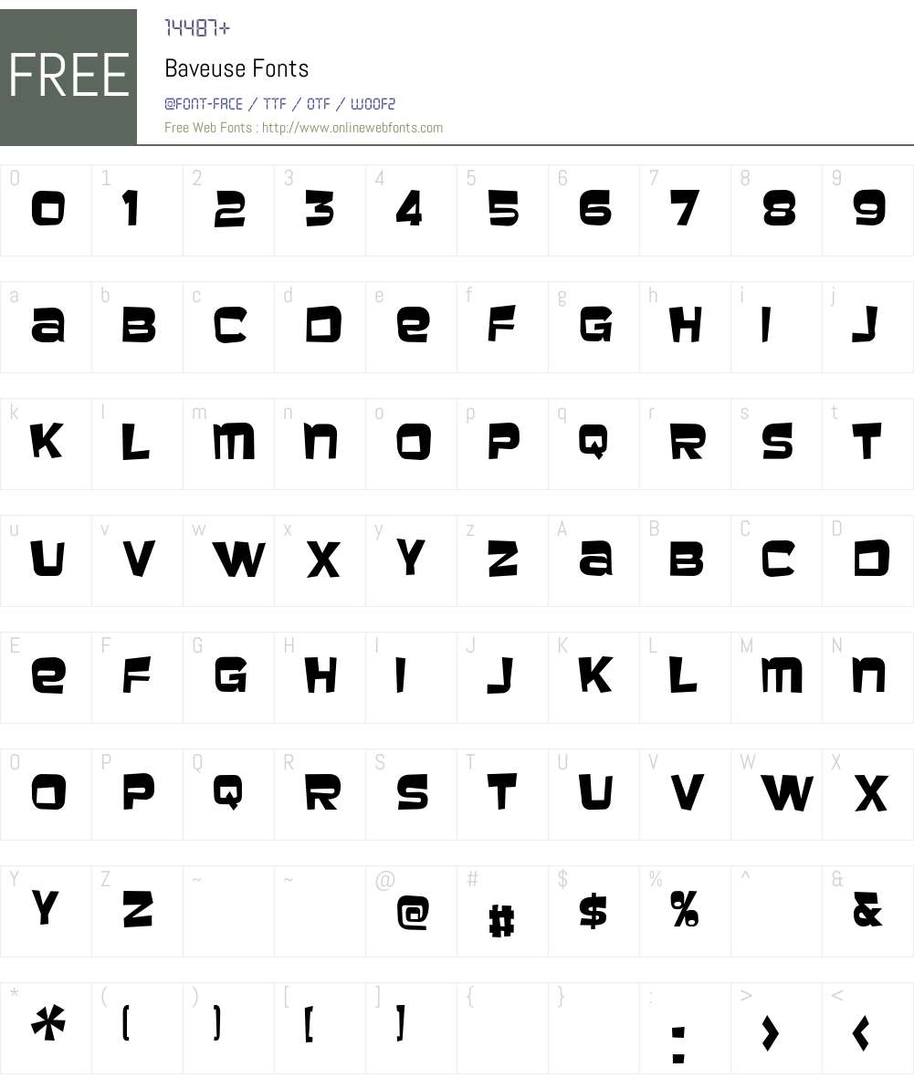 Baveuse Font Screenshots