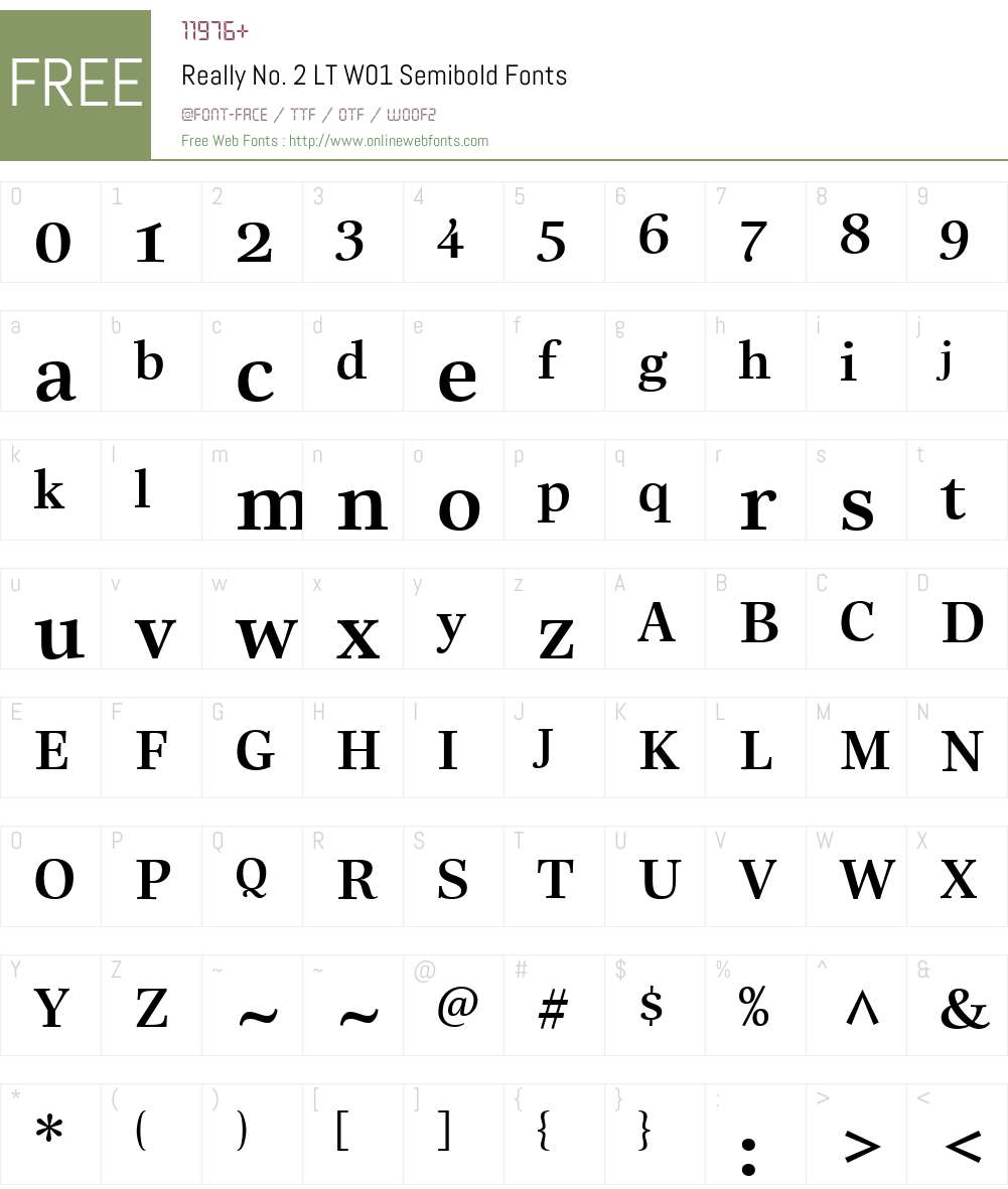 ReallyNo.2LTW01-Semibold Font Screenshots