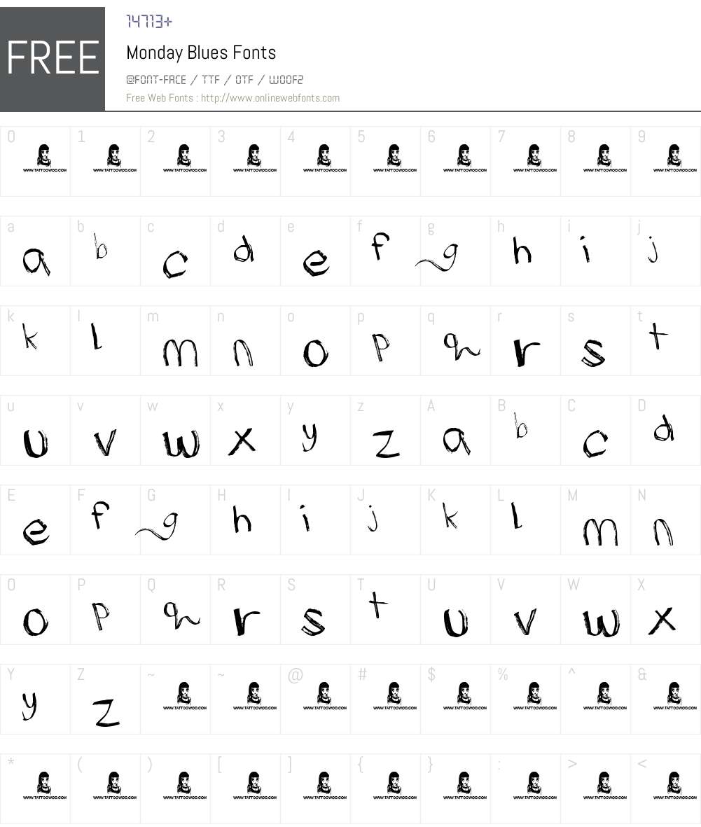 Monday Blues Font Screenshots