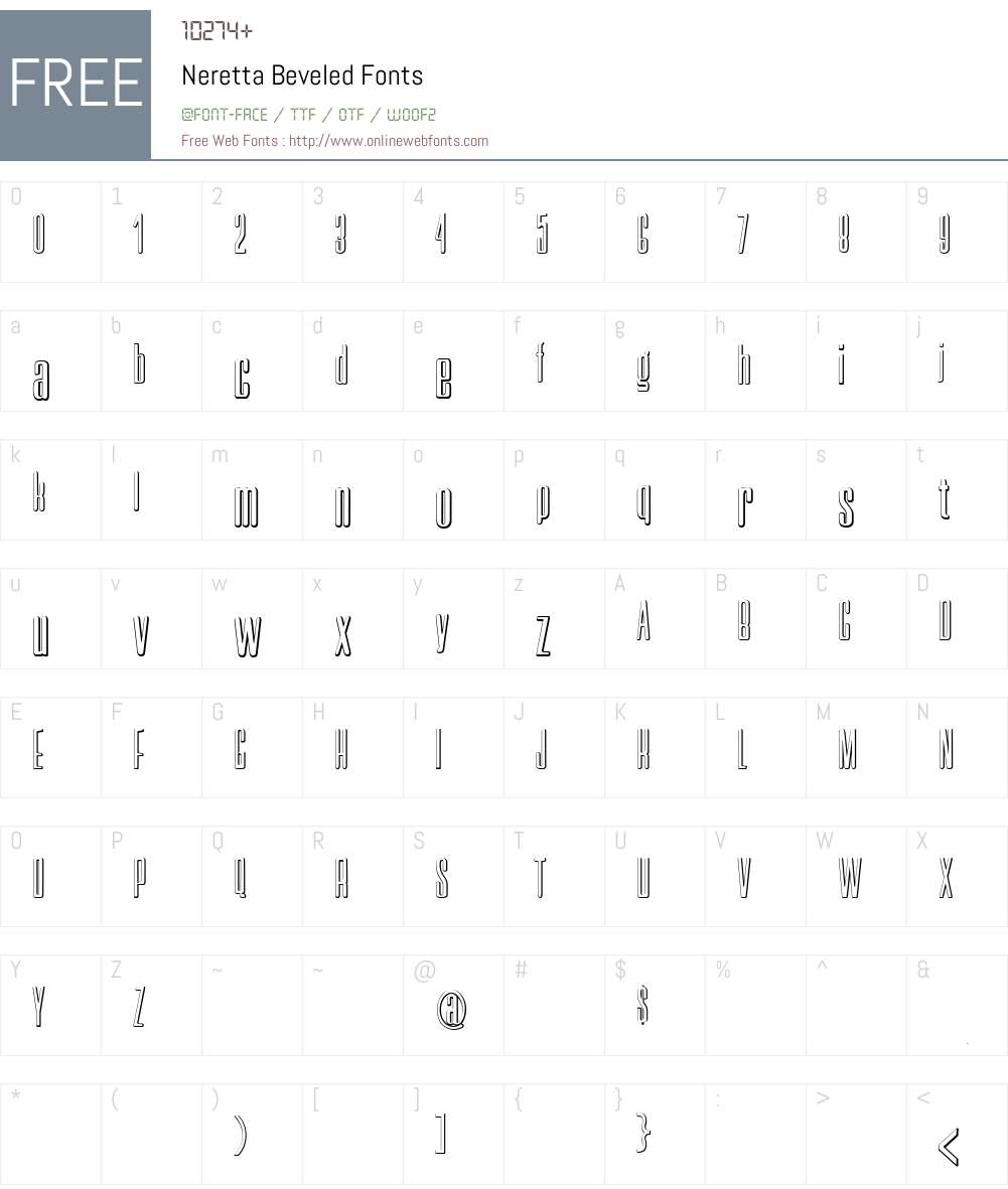 Neretta Beveled Font Screenshots