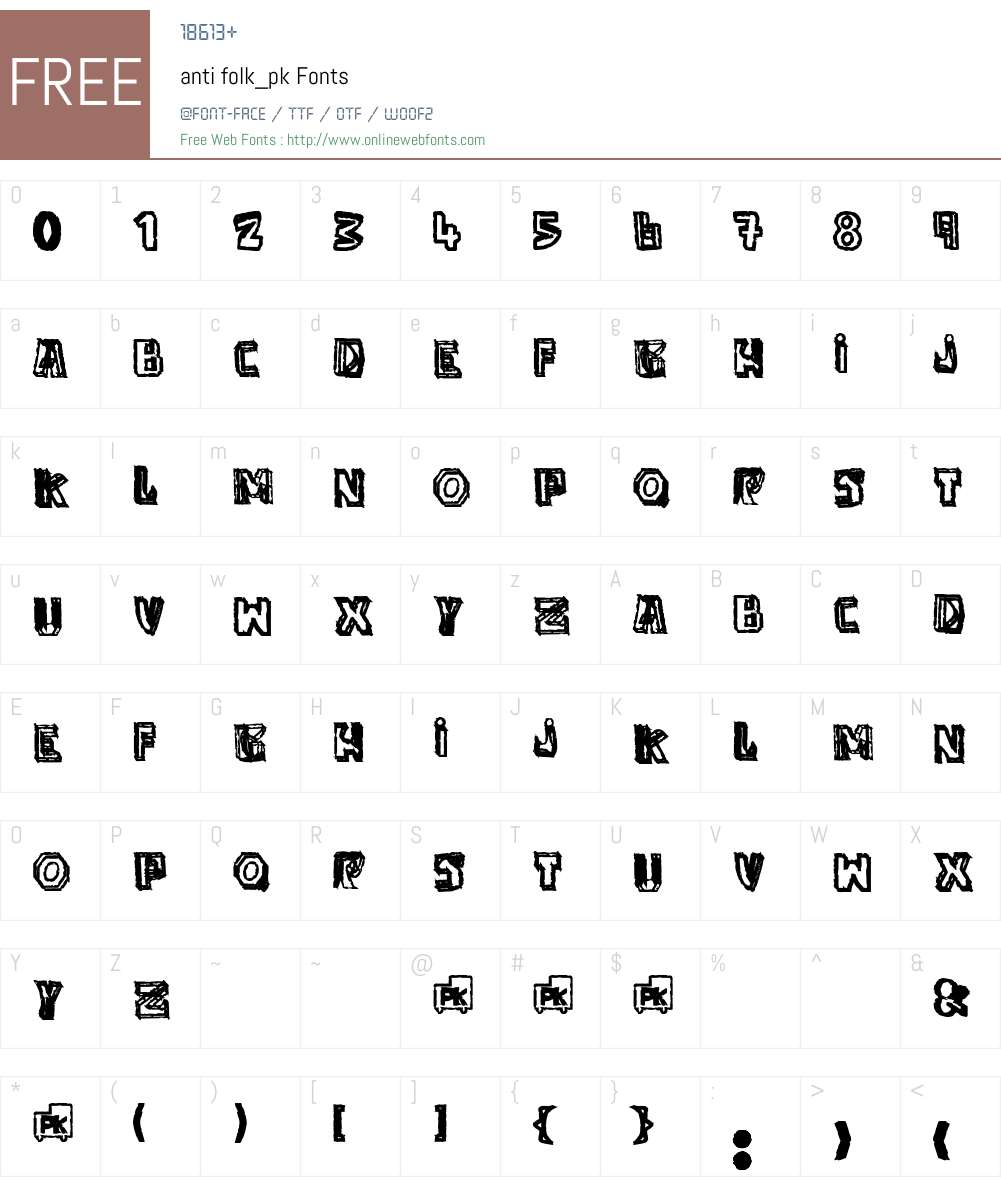 anti folk_pk Font Screenshots