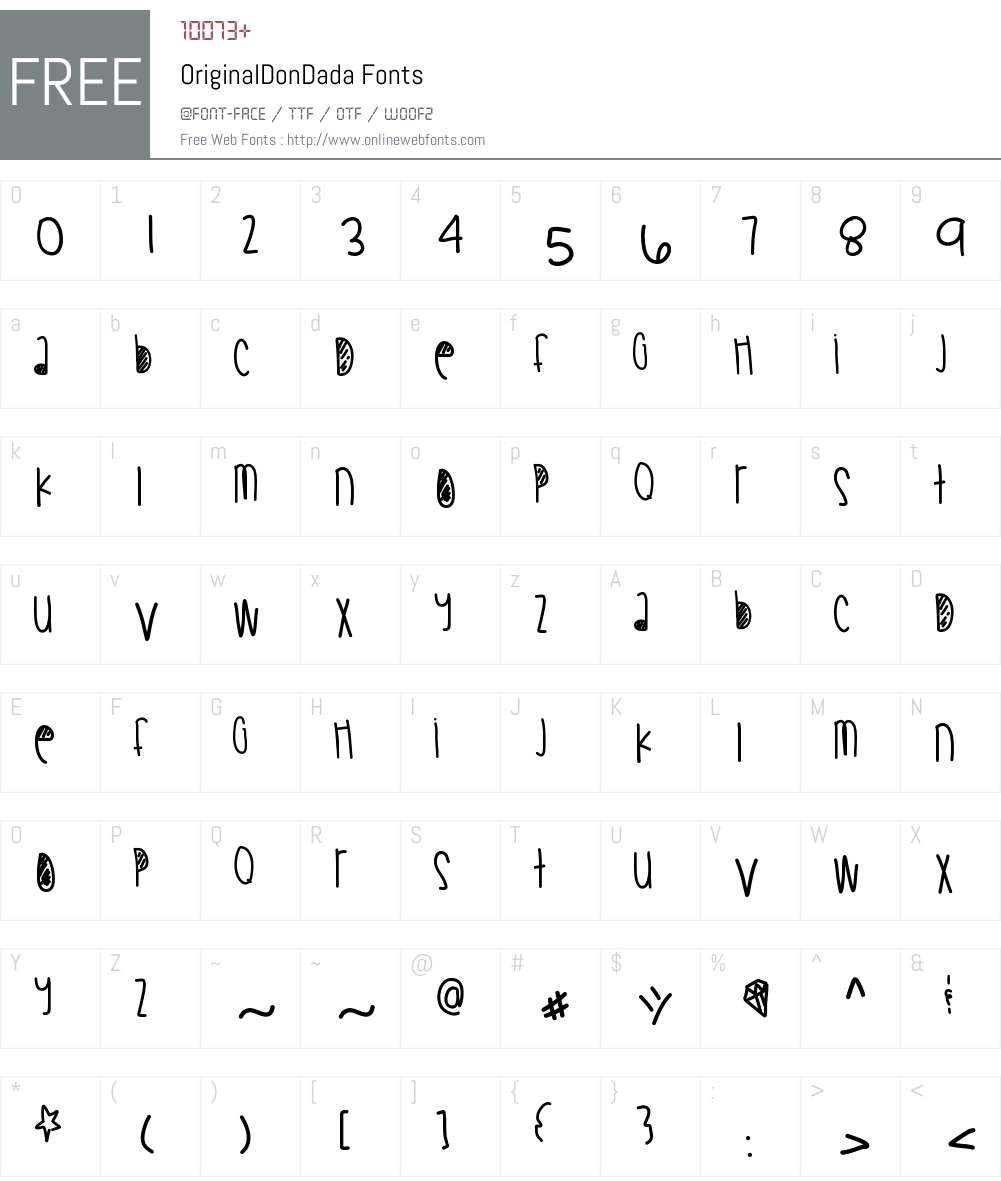 OriginalDonDada Font Screenshots