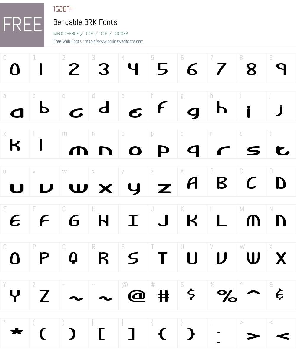 Bendable BRK Font Screenshots