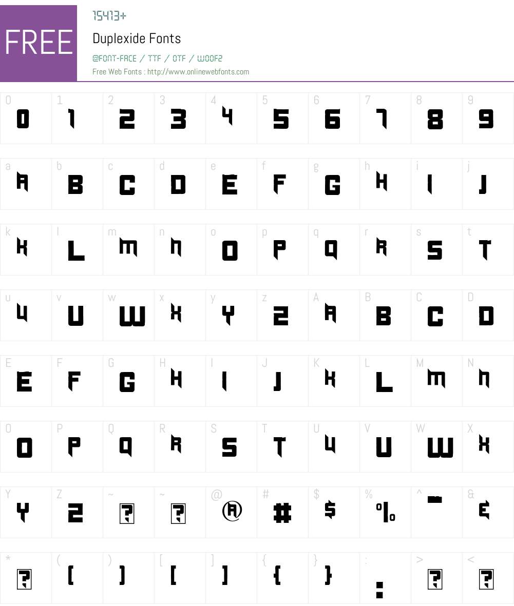 Duplexide Font Screenshots