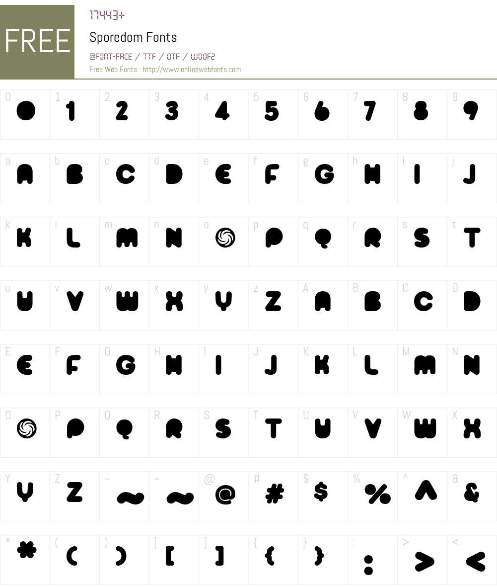 Sporedom Font Screenshots