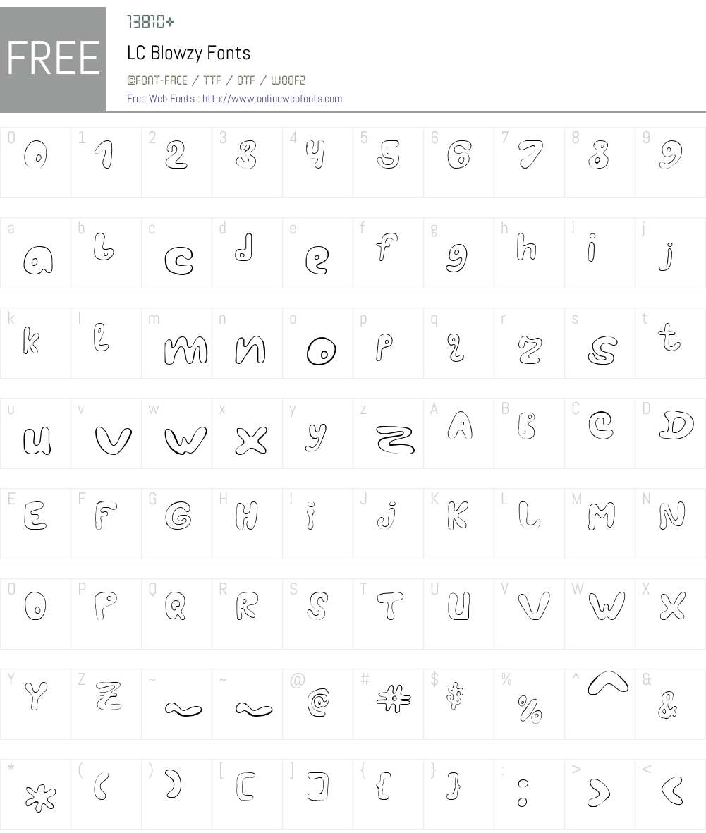 LC Blowzy Font Screenshots