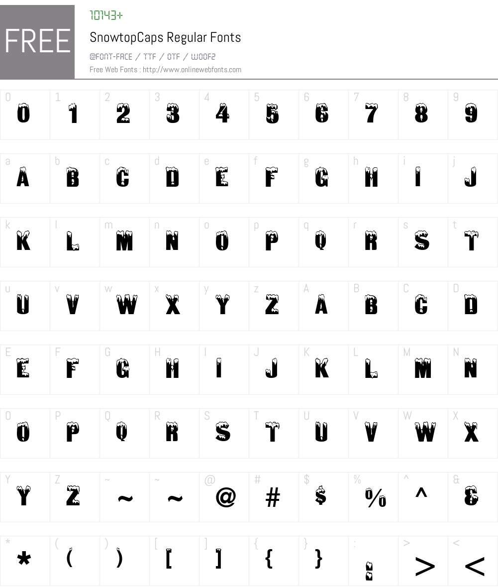 SnowtopCaps Font Screenshots