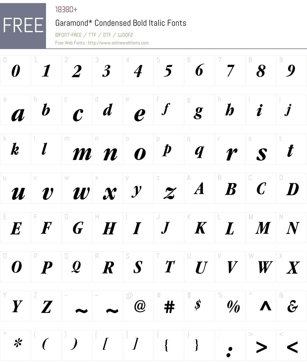Garamond ITC Condensed BQ Font Screenshots