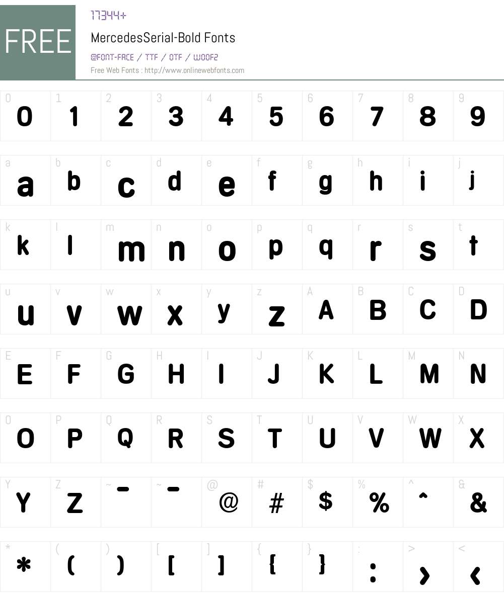 MercedesSerial Font Screenshots