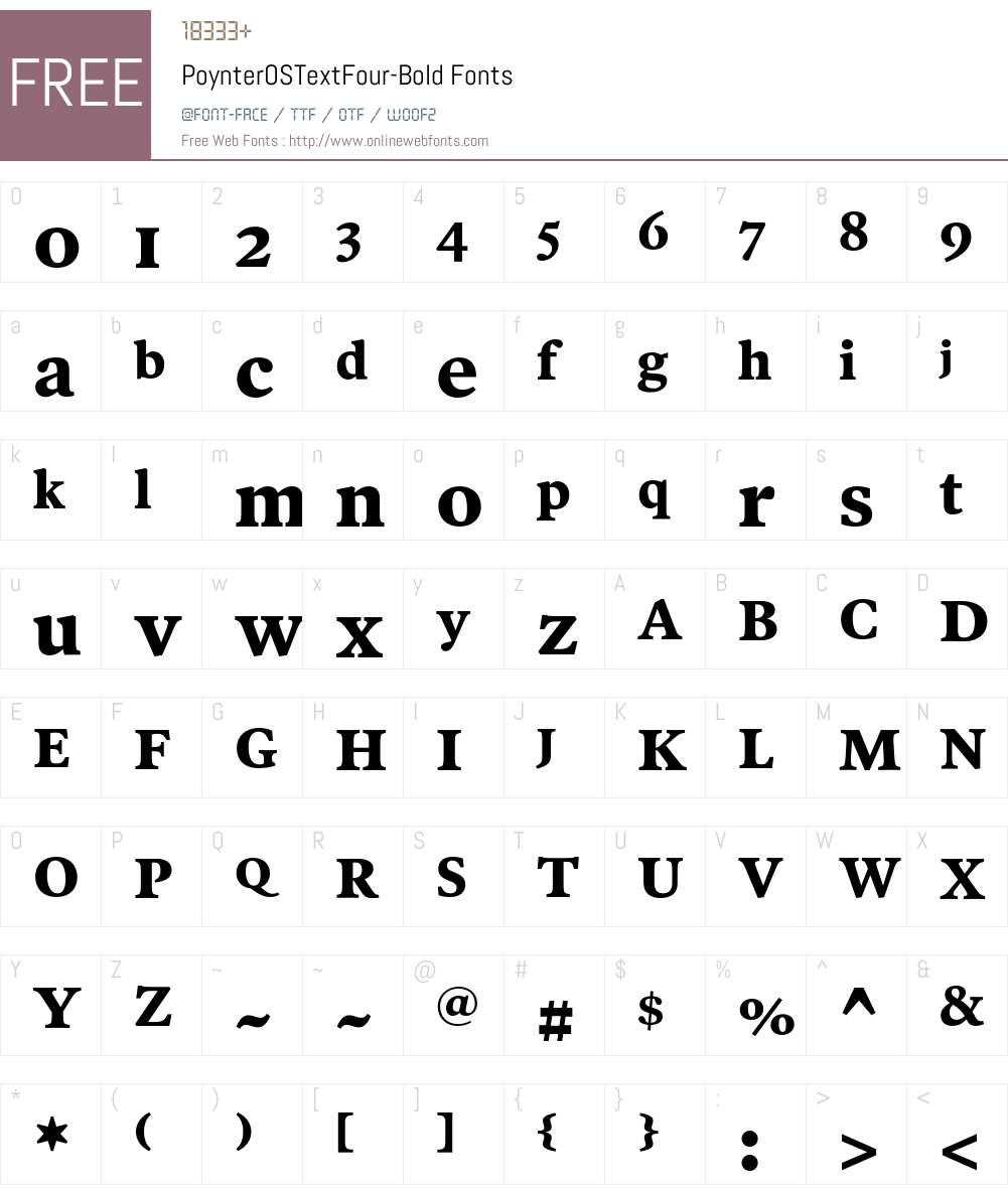 PoynterOSTextFour-Bold Font Screenshots