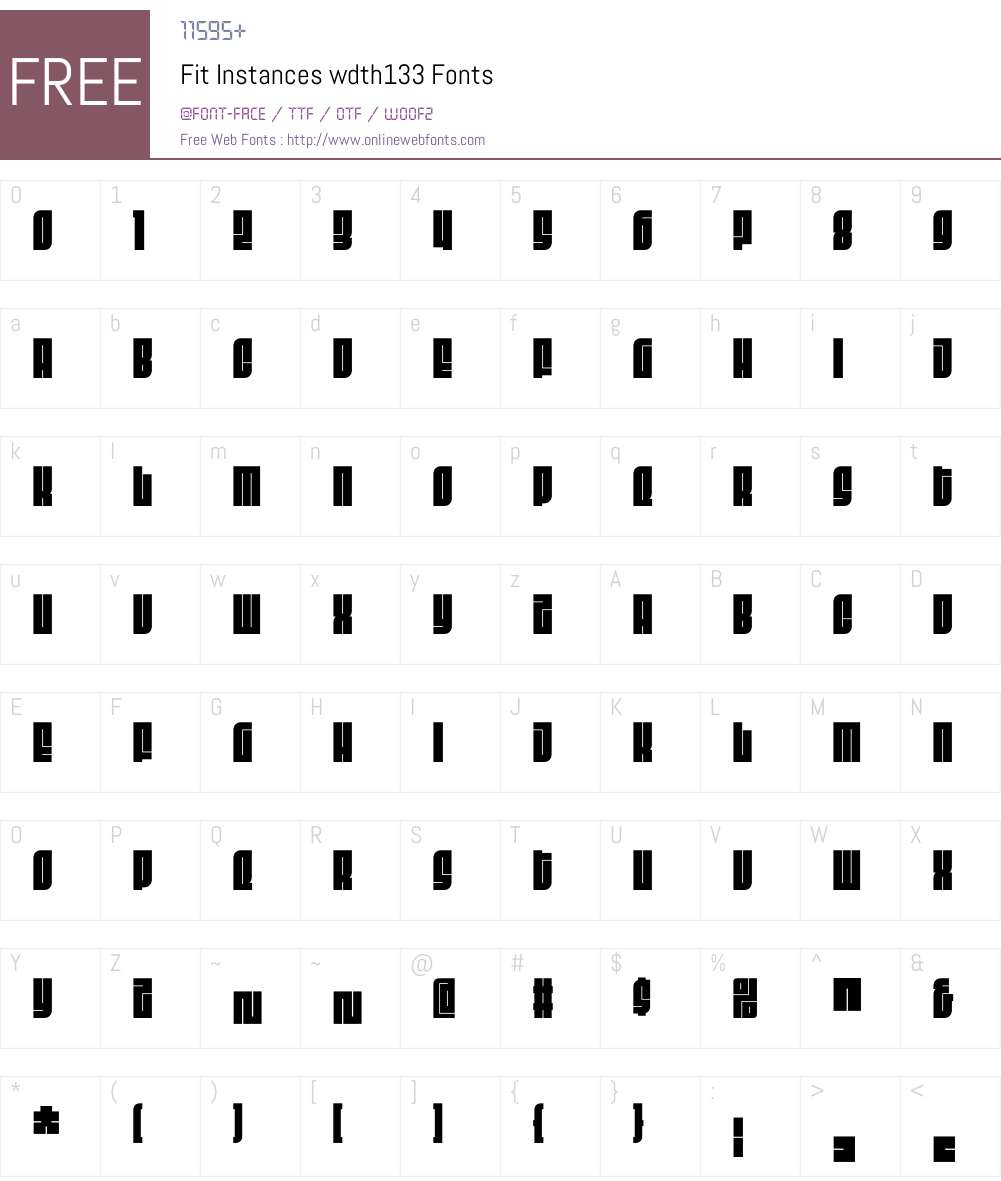 Fit Instances wdth133 Font Screenshots