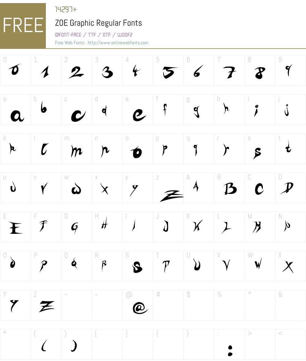 ZOE Graphic Regular Font Screenshots