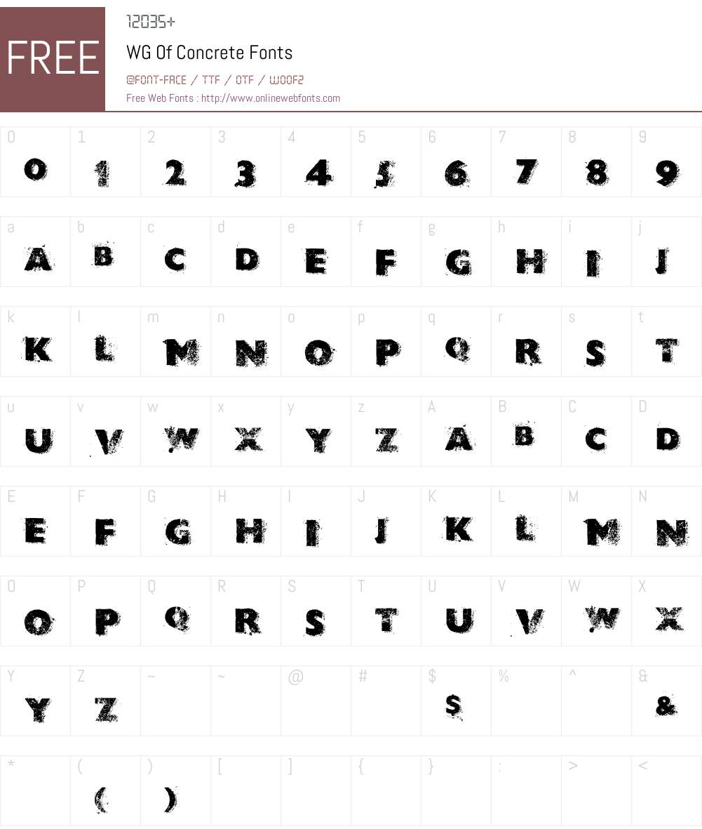 WG Of Concrete Font Screenshots