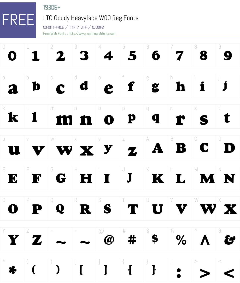LTCGoudyHeavyfaceW00-Reg Font Screenshots