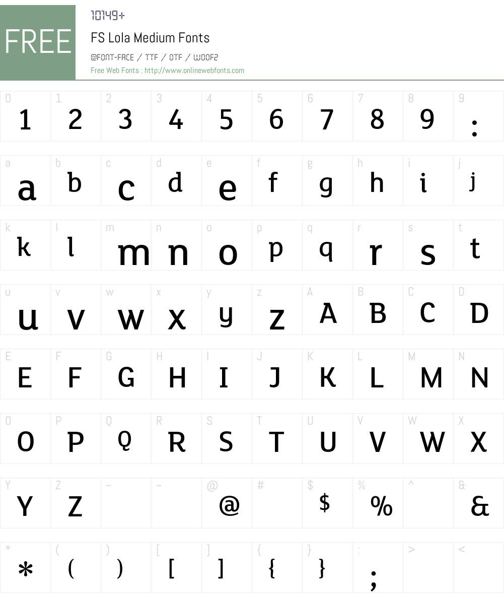 FSLola Font Screenshots