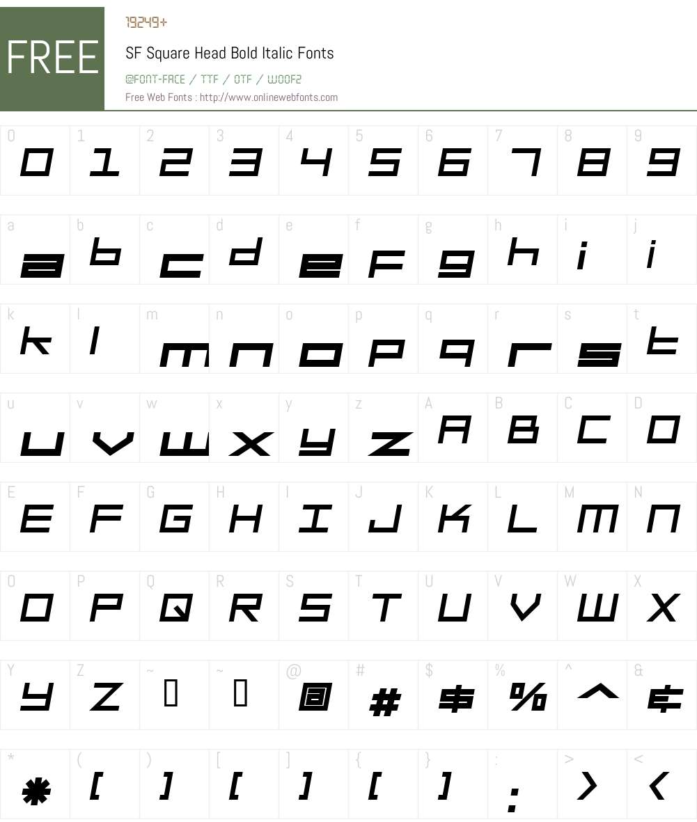 SF Square Head Font Screenshots