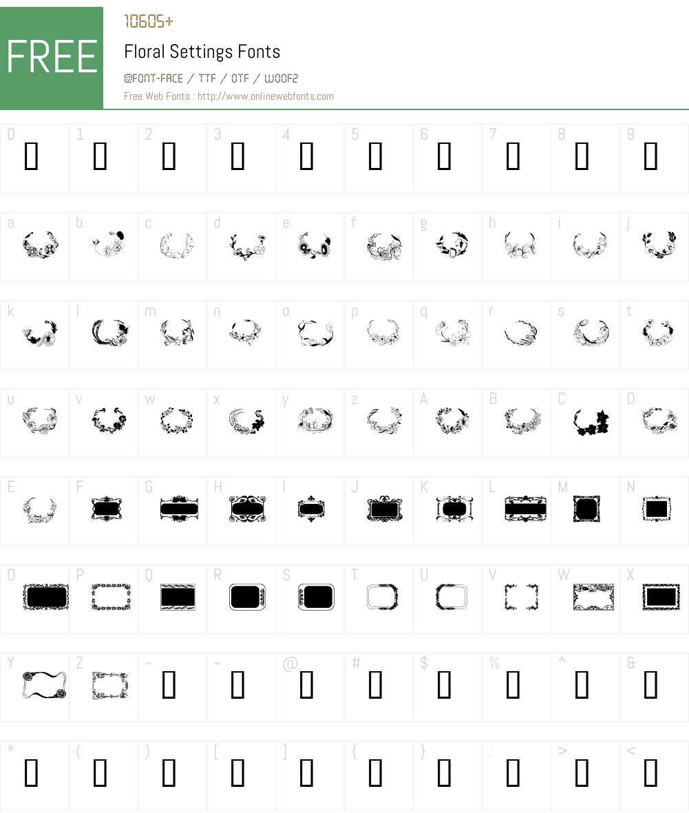 Floral Settings Font Screenshots