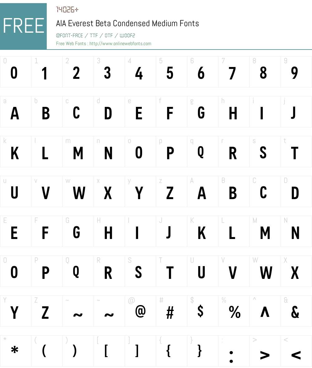 AIA Everest Beta Cond Medium Font Screenshots