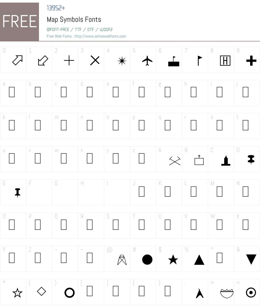 Map Symbols Map Symbolsv1b Fonts Free Download Onlinewebfontscom