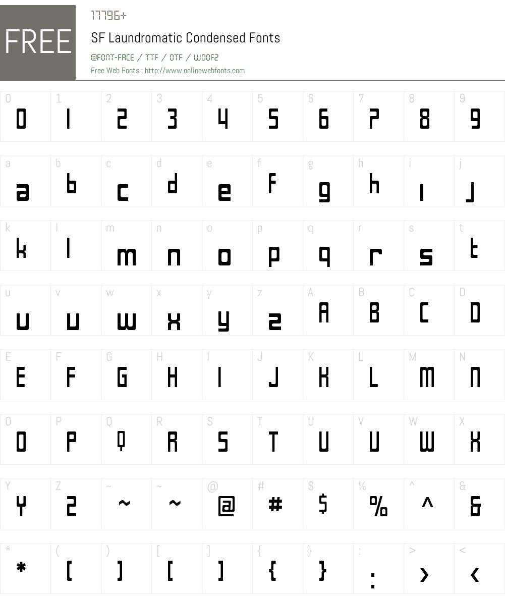 SF Laundromatic Condensed Font Screenshots
