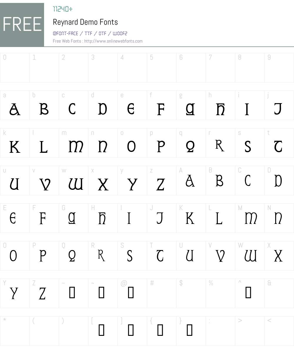 Reynard Demo Font Screenshots