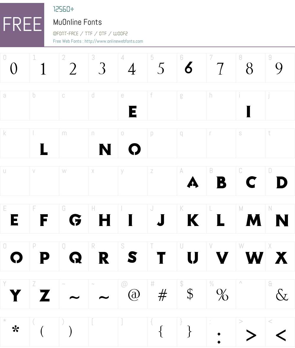 MuOnline Font Screenshots