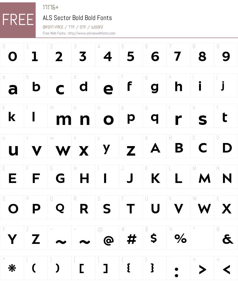 ALS Sector Bold Font Screenshots