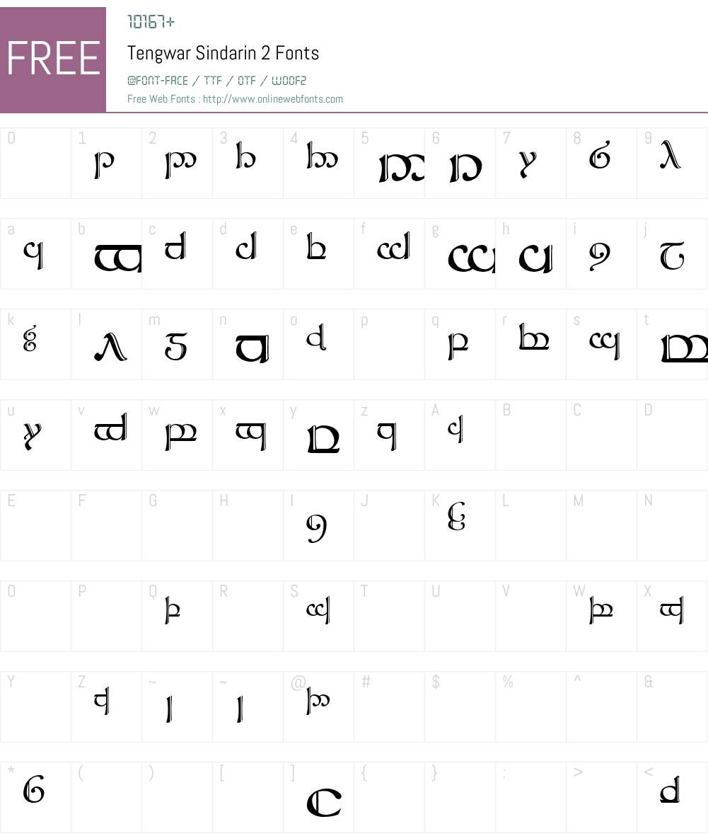 Tengwar Sindarin-2 Font Screenshots