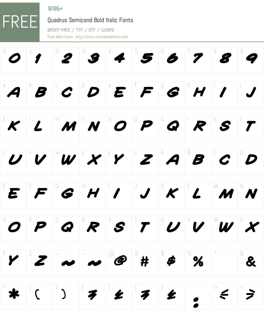 Quadrus Semicond Font Screenshots