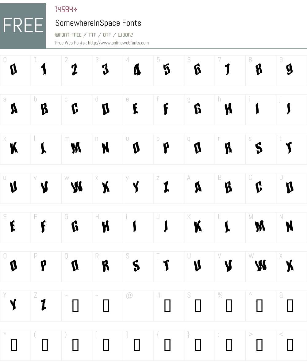 SomewhereInSpace Font Screenshots